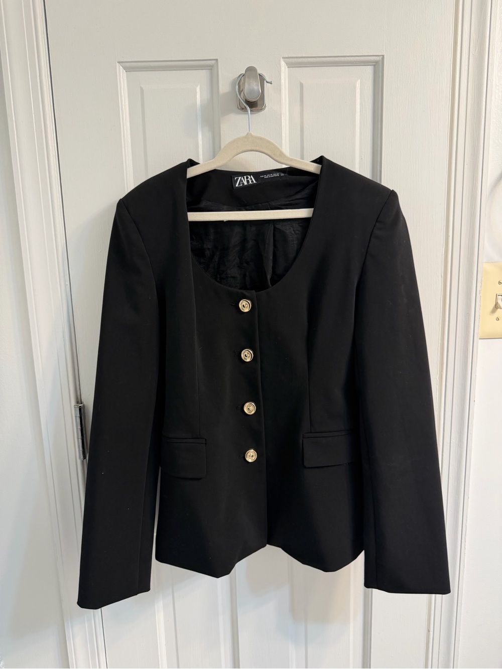ZARA Black Blazer with Gold Buttons